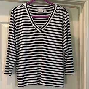 Chico's Striped Top Sz 2